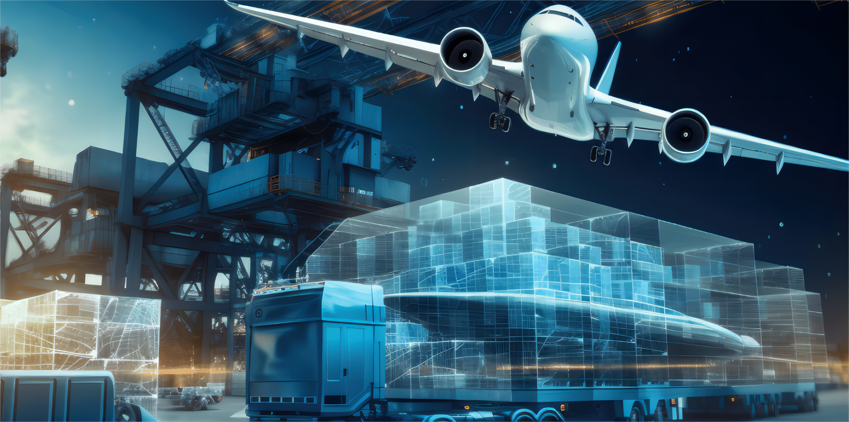 Warehouse distribution center with organized shipping pallets