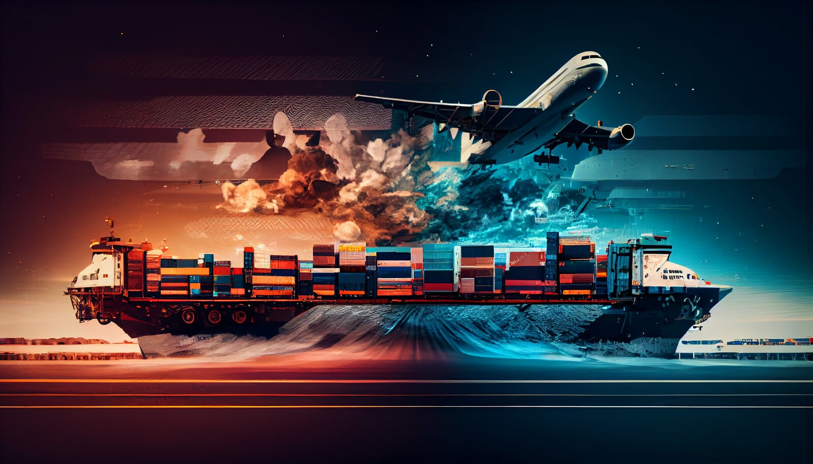 Container ship transporting goods from China to Canada