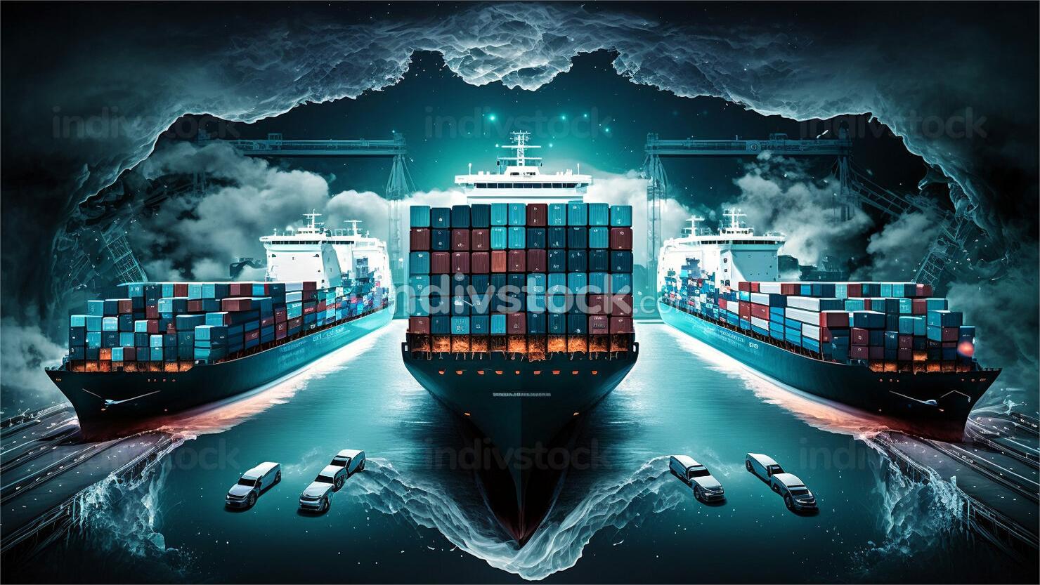 Modern logistics warehouse in China with organized cargo containers