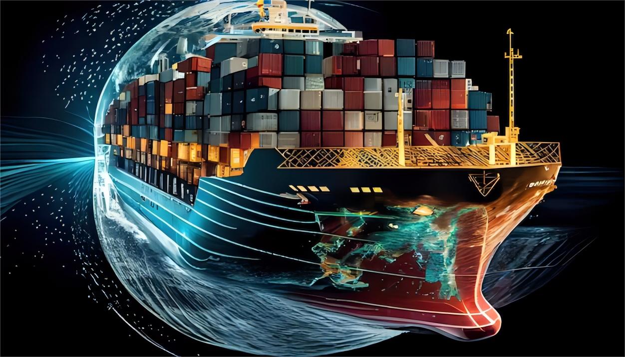 Cargo ship in transit between China and France