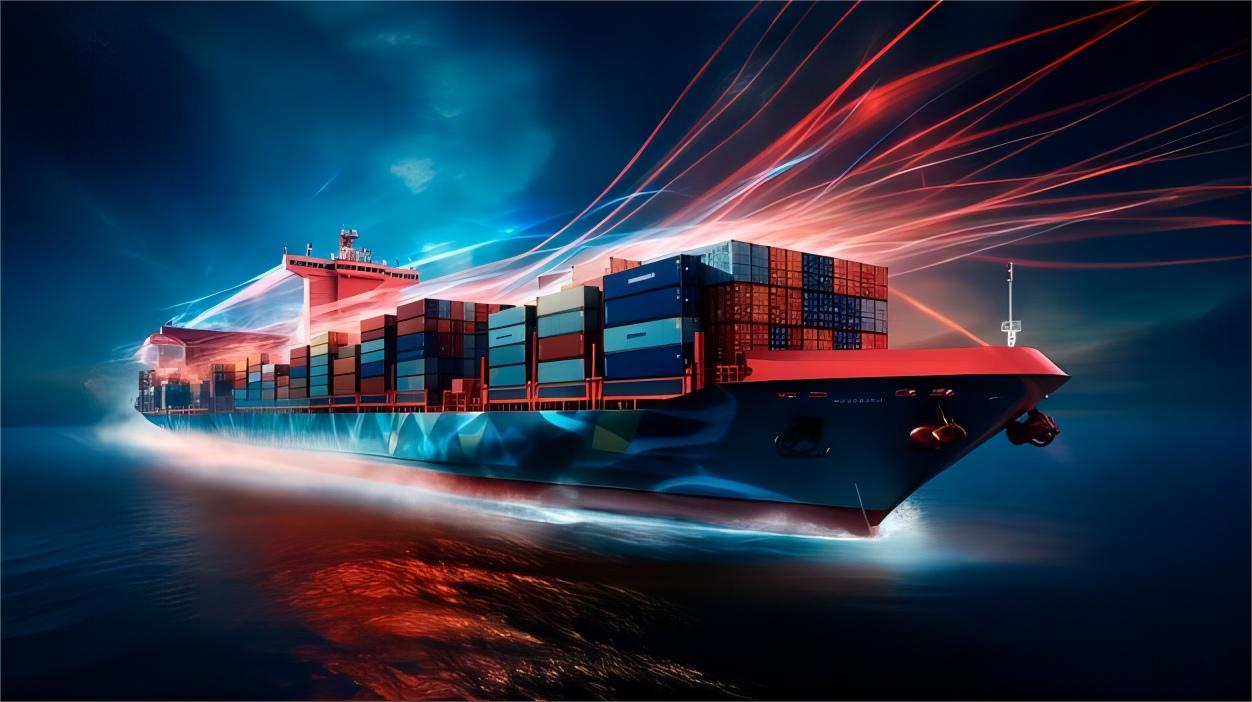 Container ship loaded with cargo