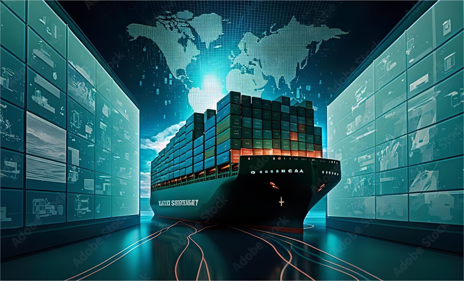 Freight forwarder managing cargo containers at a busy port