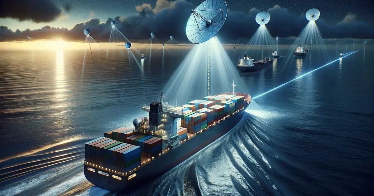 Freight ship carrying containers from China to Australia